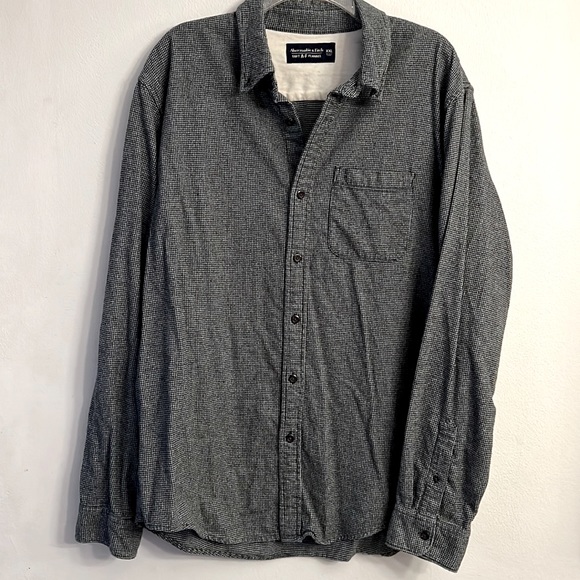 Abercrombie and Fitch Soft AF Flannel Micro Houndstooth Herringbone Men’s XXL - Picture 1 of 9